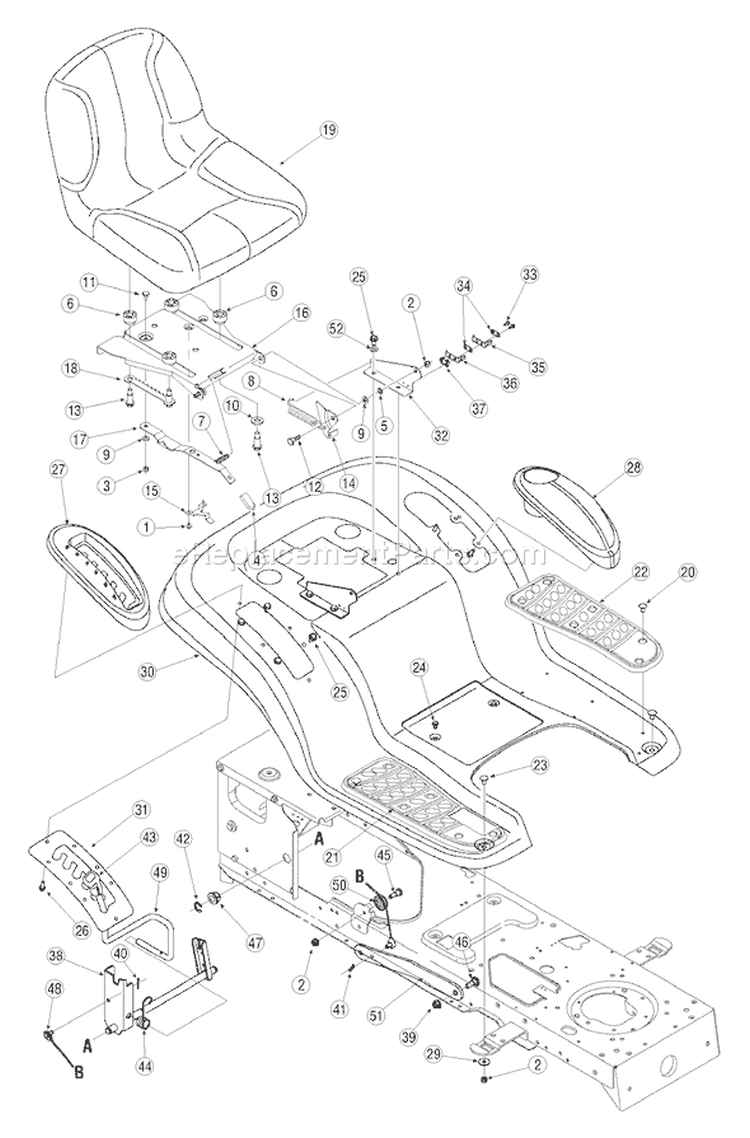 Page D Diagram and Parts List for 13AU615P755 2005 Yard Man Lawn Tractor